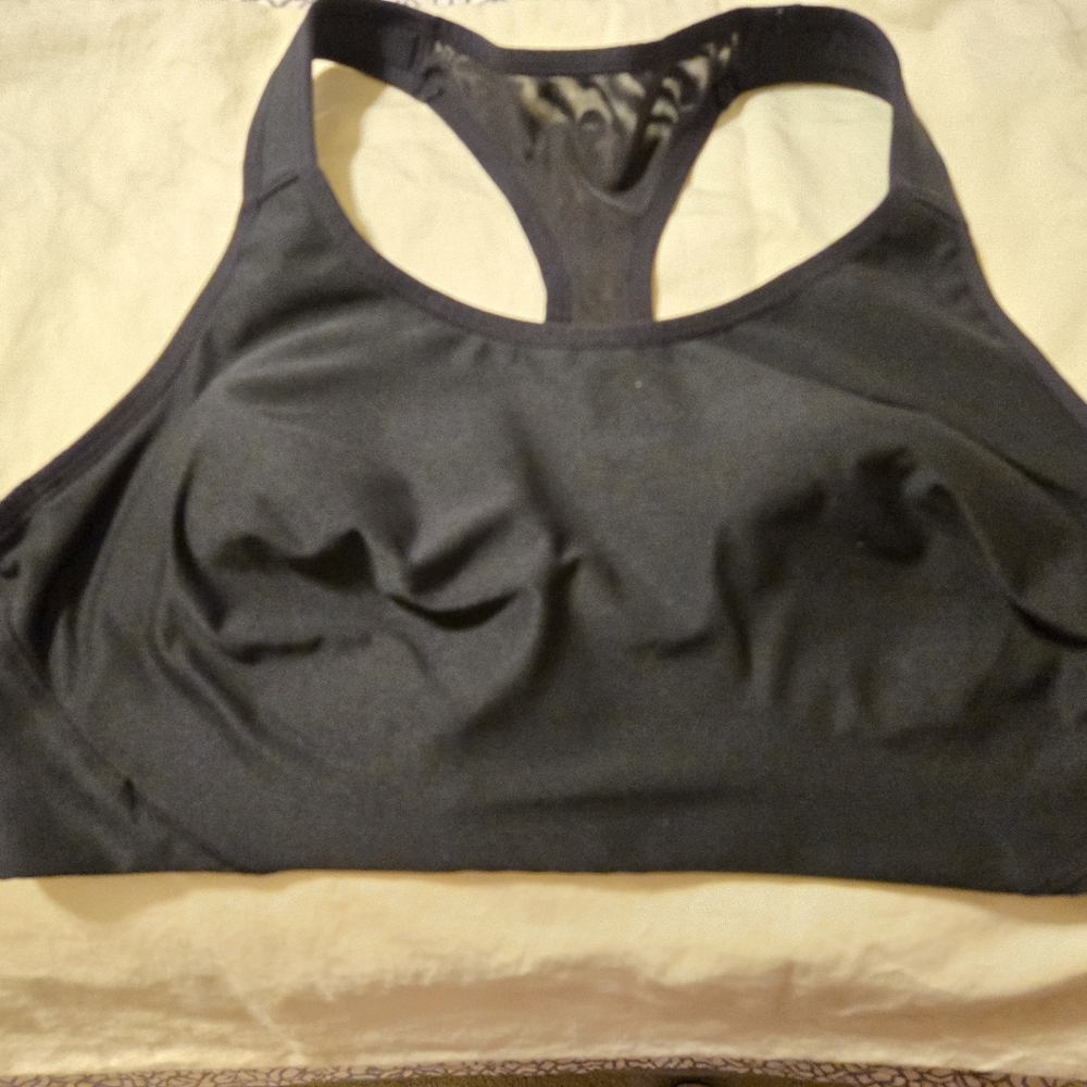 Avia Black Sports Bra Racerback Design